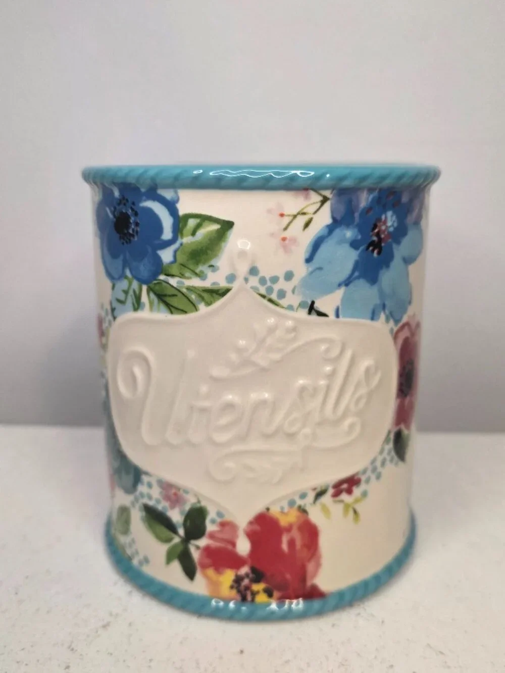 The Pioneer Woman Floral Stoneware Utensil Holder Kitchen